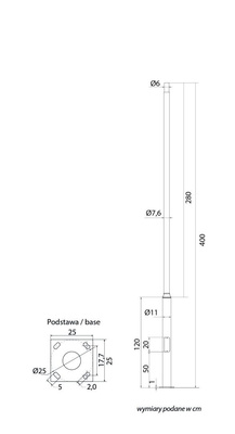 Słup stalowy LS-LB-H4000 POLE
