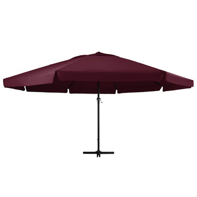 Parasol ogrodowy na aluminiowym słupku, 600 cm, bordowy