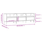 vidaXL Szafka pod TV, przydymiony dąb, 150x30x44,5 cm model standard
