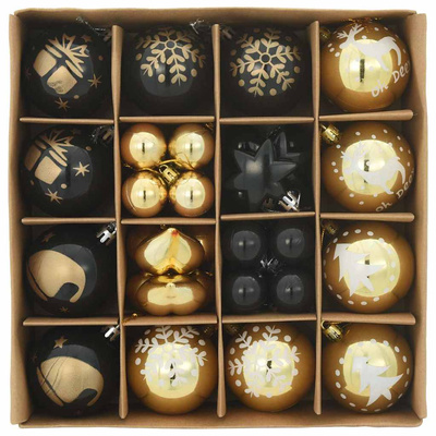 Zestaw Bombek Choinkowych 40 pcs Czarny i złoto