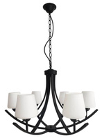 Lampa wisząca czarno-biała żyrandol 6xE27 Londyn 36-38845