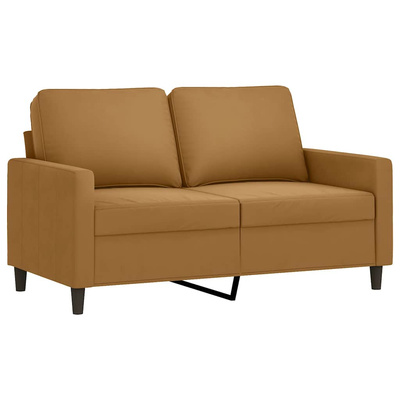 Sofa 2-osobowa, brązowy, 120 cm, tapicerowana aksamitem