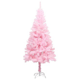 vidaXL Sztuczna choinka z lampkami i bombkami, różowa, 180 cm, PVC model standard