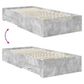 Ramka łóżka Betonowy szary 70 x 190 cm Drewno inżynieryjne