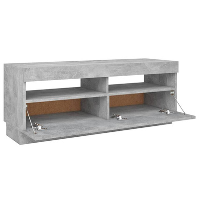 vidaXL Szafka pod TV z oświetleniem LED, szarość betonu, 100x35x40 cm