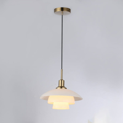 Nowoczesna Lampa Wisząca 30cm Biała ze Szkła Abruzzo Grami