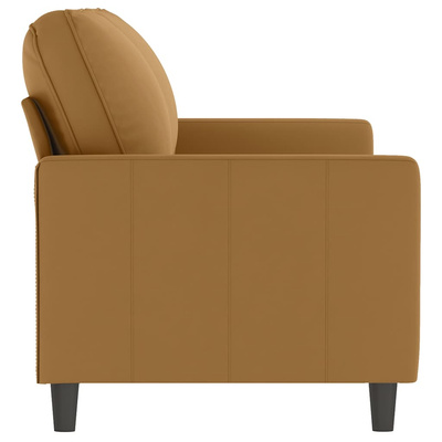 Sofa 2-osobowa, brązowa, 140 cm, tapicerowana aksamitem