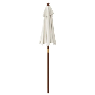 Parasol ogrodowy na drewnianym słupku, piaskowy, 196x231 cm