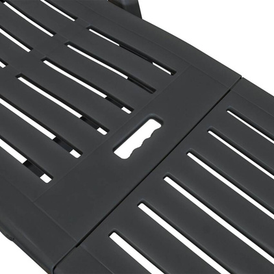 vidaXL Leżak z podnóżkiem, plastikowy, antracytowy