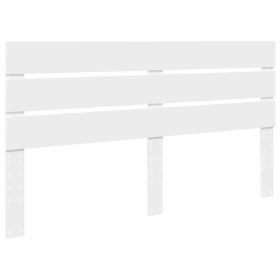 Ramka łóżka Z zagłówkiem Biały 200 x 200 cm Lite drewno sosnowe