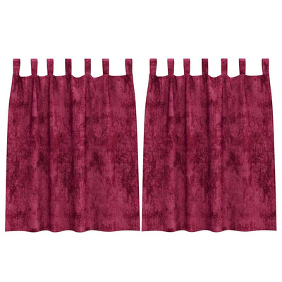 Zasłony z weluru 2 pcs Czerwone wino 140 x 140 cm Aksamit