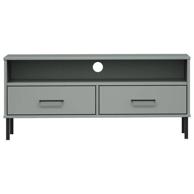 vidaXL Szafka pod TV OSLO, metalowe nóżki, szara, sosnowa model standard