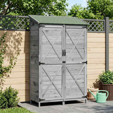 Shed ogrodowy Szary 106 x 56 x 176,5 cm Drewno Świerkowe