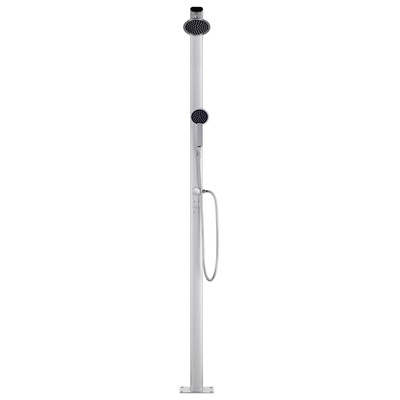 Prysznic ogrodowy z szarą podstawą, 220 cm, aluminium