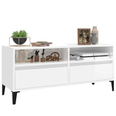 vidaXL Szafka pod TV, wysoki połysk, biała, 100x34,5x44,5 cm model standard