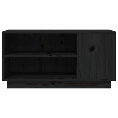vidaXL Szafka pod TV, czarna, 80x35x40,5 cm, lite drewno sosnowe
