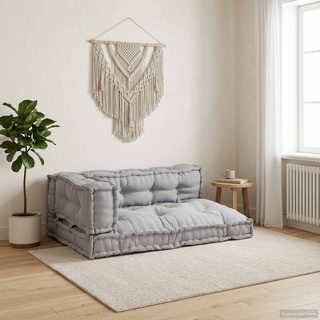 Poduszka do sofy paletowej 3 pcs Szary 120 x 80 x 38 cm tkanina