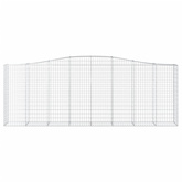 Kosze gabionowe, 9 szt, 400x50x140/160 cm, galwanizowane żelazo