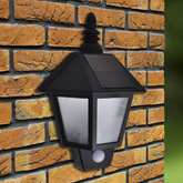 Ścienne lampy solarne, 2 szt., z detektorem ruchu, czarne