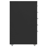 Mobilna szafka kartotekowa, czarna, 28x41x69 cm, metalowa