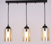 Lampa wisząca listwa czarno/brązowa 3xE27 Bistro 33-00545