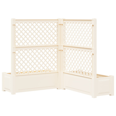 Duża doniczka z trelą 2 pcs Biały 143 x 143 x 133,5 cm PP
