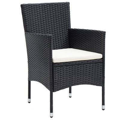 vidaXL 5-cz. zestaw mebli bistro do ogrodu, rattan PE i akacja, czarny