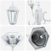 Lampa ogrodowa Biały 57 x 49 x 241 cm Aluminium i szkło
