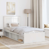 Ramka łóżka Gładki Biały 75 x 190 cm Lite drewno sosnowe