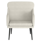 vidaXL Fotel, kremowy, 63x76x80 cm, obity aksamitem