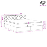 Łóżko ottoman z materacem Ciemnoszary 180 x 200 cm tkanina