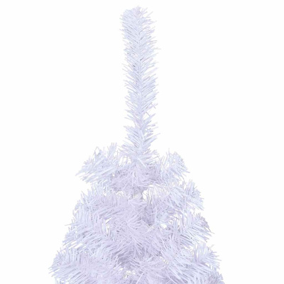 Sztuczna choinka ze stojakiem, połówka, biała, 150 cm, PVC
