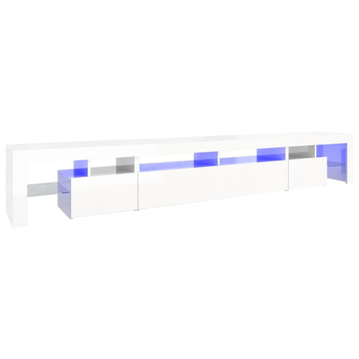 Szafka pod TV z oświetleniem LED, biała, 260x36,5x40 cm vidaXL