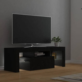 vidaXL Szafka pod TV z oświetleniem LED, czarna, 120x35x40 cm