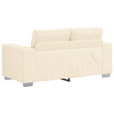 Sofa dwuosobowa kremowa 160x77x82 cm Tkanina sztruksowa