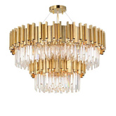 Żyrandol EMPIRE DOUBLE GOLD Chandeliers  lampa sufitowa wisząca kryształowa glamour nowojorski nowowczesny okrągły 80 cm