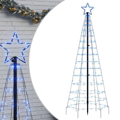vidaXL Choinka z lampek, z kołkami, 220 kolorowych LED, 180 cm
