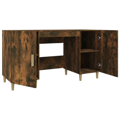 vidaXL Biurko, przydymiony dąb, 140x50x75 cm, materiał drewnopochodny model standard