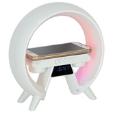 Lampka LED Gamingowa RGB głośnik ładowarka indukcyjna radio budzik zegar