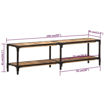 vidaXL Szafka pod TV, 150x30x41 cm, lite drewno mango