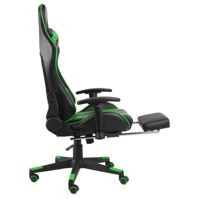 vidaXL Obrotowy fotel gamingowy z podnóżkiem, zielony, PVC