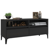 vidaXL Szafka pod TV, czarna, 100x34,5x44,5cm, materiał drewnopochodny