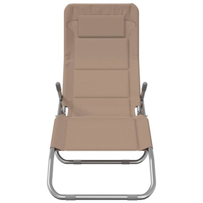 vidaXL Składne leżaki 2 szt., kolor taupe, tkanina Textilene i stal