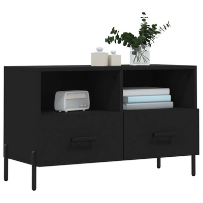vidaXL Szafka pod TV, czarna, 80x36x50 cm, materiał drewnopochodny wariant 6