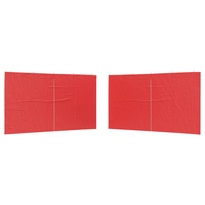 Ściana boczna namiotu na imprezy 2 pcs czerwony 400 x 195 cm