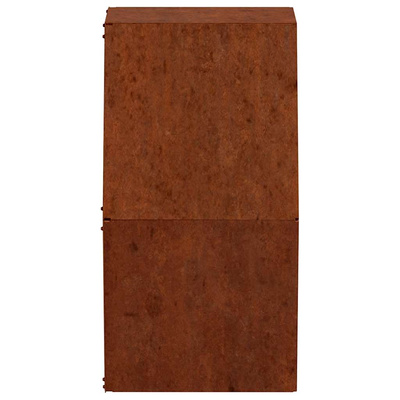 Doniczki ścienne, 2 szt., rdzawe, stal kortenowska, 46x10x40 cm