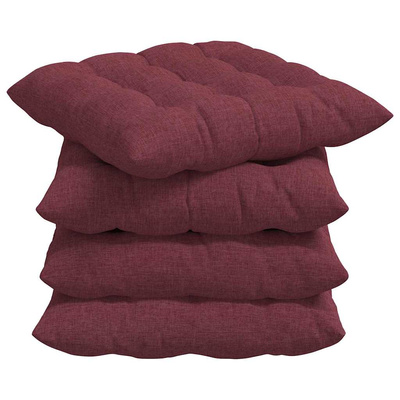 Poduszki na siedziska 4 pcs Czerwone wino 40 x 40 x 6 cm