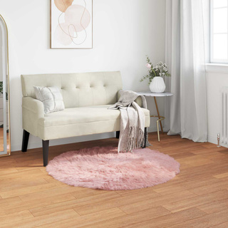 Dywan z sztucznej owczej skóry TAFALLA różowy ? 100 cm