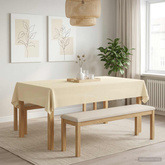 Obrus stołowy 5 szt. kremowobiały 140 x 200 cm Poliester