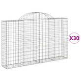 Kosze gabionowe, 30 szt, 200x30x120/140cm, galwanizowane żelazo